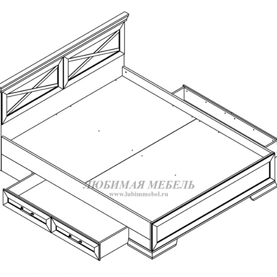 Кровать Марсель MARSELLE LOZ160х200 с выкатными ящиками (фото, вид 2)