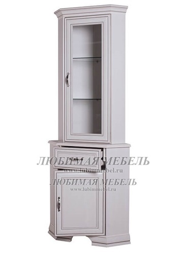 Шкаф с витриной Тиффани 1VU вудлайн кремовый (фото, вид 2)