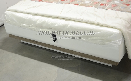 Кровать Линате 140/TYP 91-01 с подъемником белый/сонома трюфель (фото, вид 7)