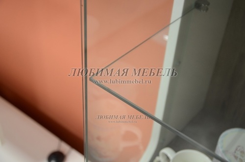 Шкаф с витриной Линате 3D/TYP 01L белый/сонома трюфель (фото, вид 10)