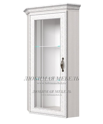 Шкаф с витриной Тиффани 1VU вудлайн кремовый (фото)