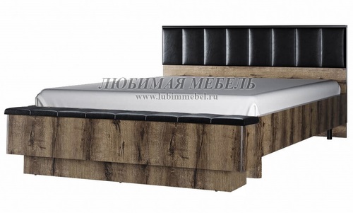 Кровать Джаггер 160M с подъемником дуб монастырский /черный (фото)